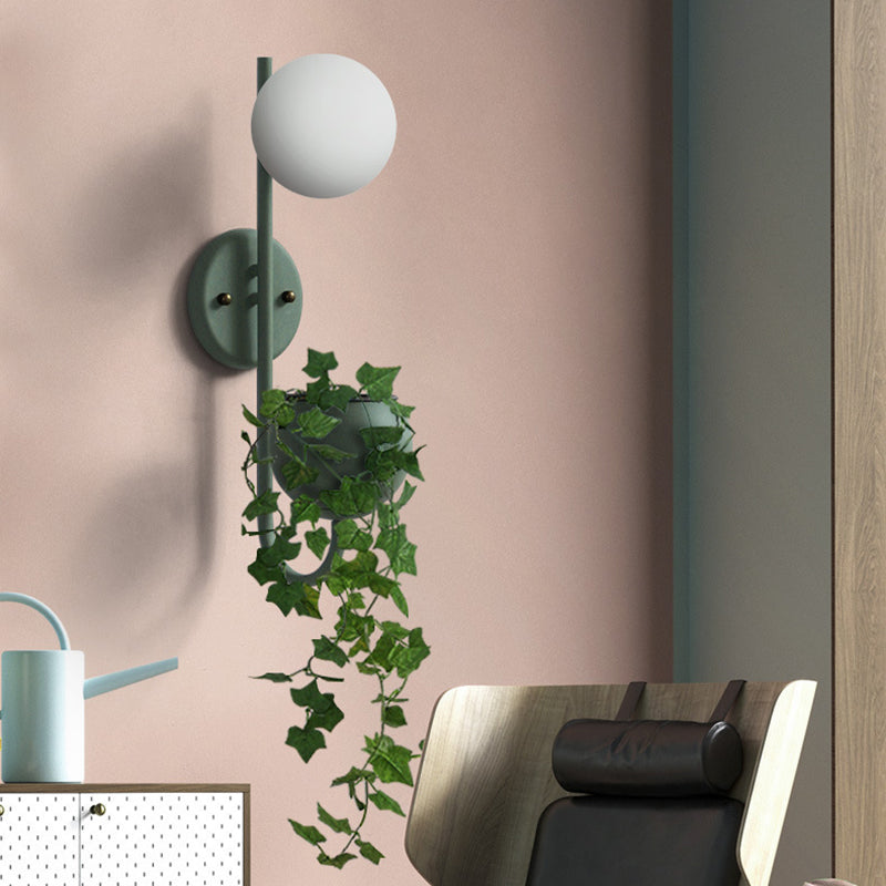 1 Licht Ballen Wandlampe Industrie Gelb/Blau/Grün Metall LED Pflanzen Wandmontage Beleuchtung für Restaurant