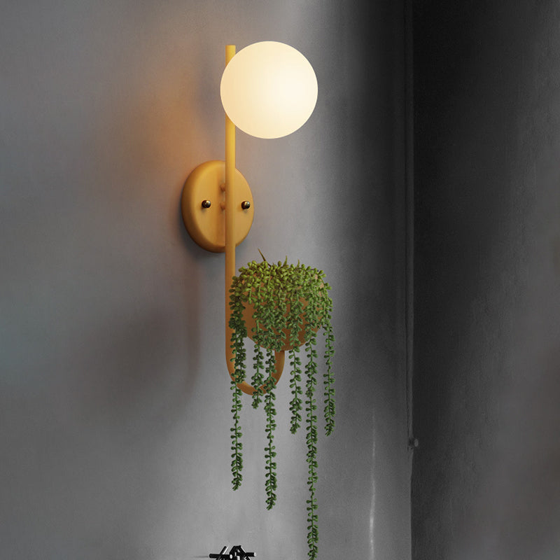 1 Licht Ballen Wandlampe Industrie Gelb/Blau/Grün Metall LED Pflanzen Wandmontage Beleuchtung für Restaurant
