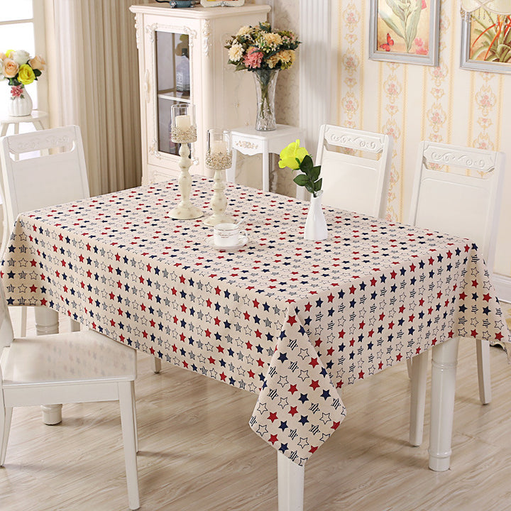 Gestreifte Tischdecke