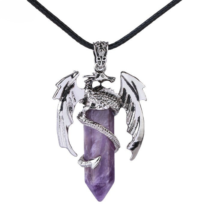 Karnz | Bohemian Stil Natürlicher Mystischer Edelstein Drachenanhänger