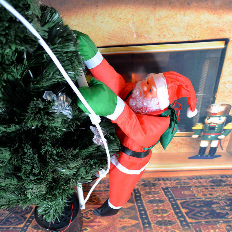 Aufblasbare Weihnachtsmannfigur mit Kletterseil