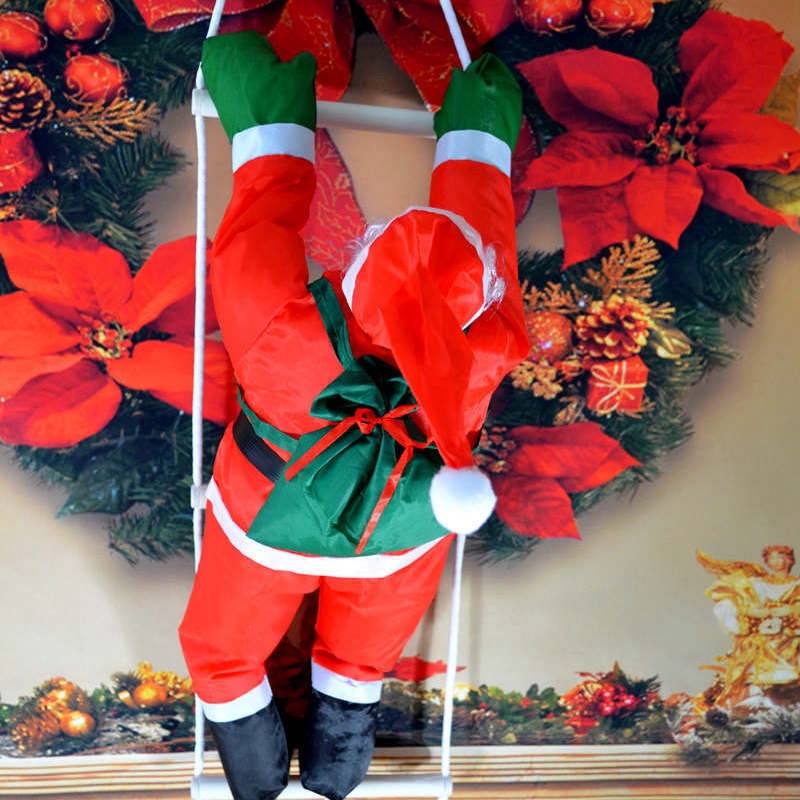 Aufblasbare Weihnachtsmannfigur mit Kletterseil