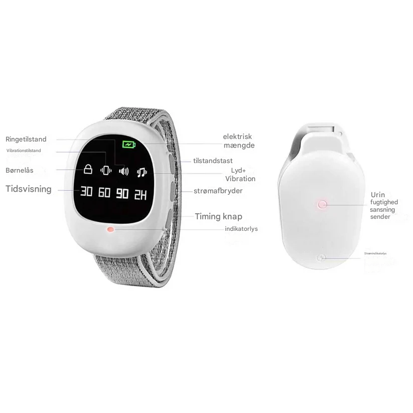 Kabelloser Bettnässeralarm mit Vibrationssignal und Timerfunktion – USB-aufladbar
