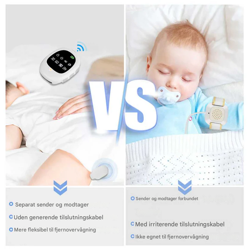 Kabelloser Bettnässeralarm mit Vibrationssignal und Timerfunktion – USB-aufladbar
