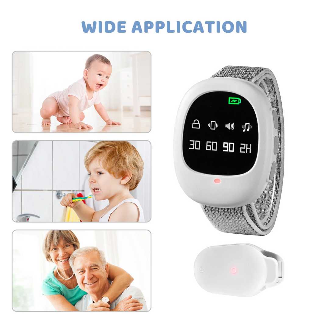 Kabelloser Bettnässeralarm mit Vibrationssignal und Timerfunktion – USB-aufladbar