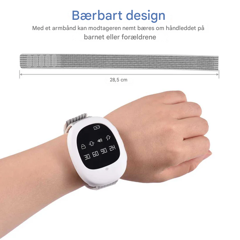 Kabelloser Bettnässeralarm mit Vibrationssignal und Timerfunktion – USB-aufladbar