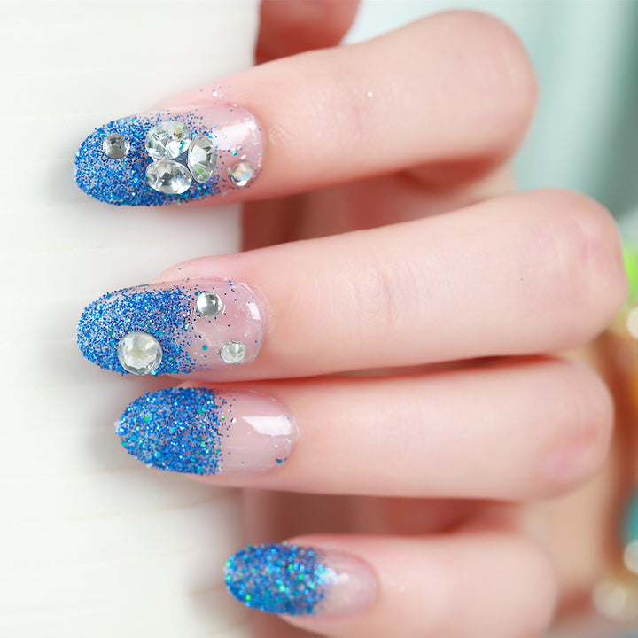 Glamouröse mit Strass besetzte Press-On Nägel