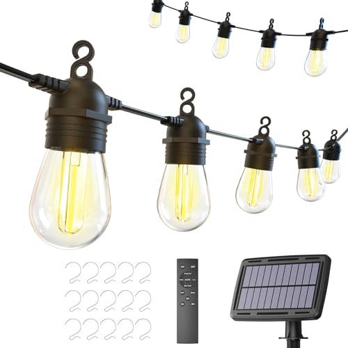 15,8 m lange Solar-Lichterkette für den Außenbereich mit Fernbedienung, warmweiß