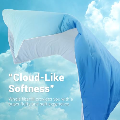 Kühlende Bettdecke absorbiert Körperwärme, um kühl zu bleiben, doppelseitige Kühldecke für heiße Schläfer Cool Fabric Q-Max>0.5, leichte Sommer-Bettdecke kalte Decke, gradient dunkelblau | Karnz