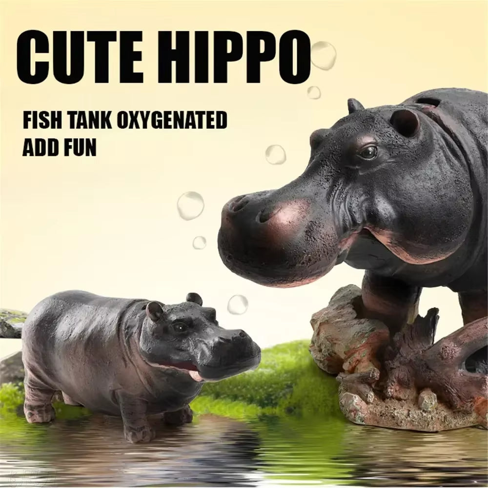 Mini Hippo Dekorative Fischtank LuftKarnzubber | Karnz