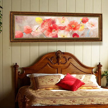 Elegante Blumenreiche Leinwand Wandkunst