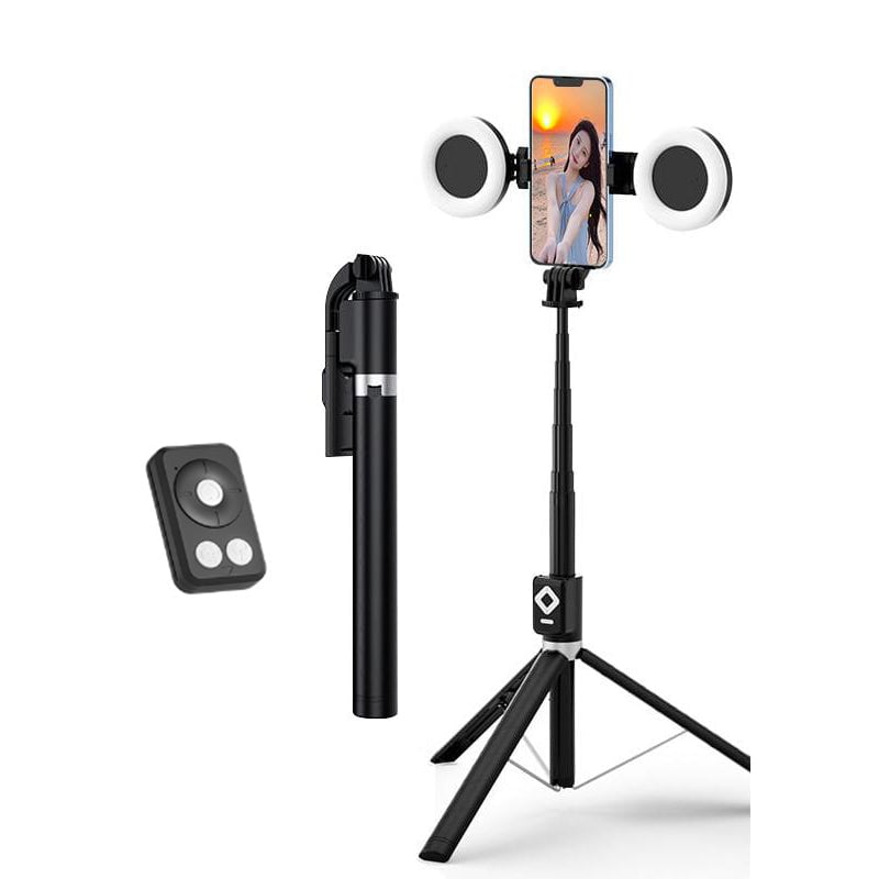 Neuer 6-in-1-Selfie-Stick mit Aufhelllicht