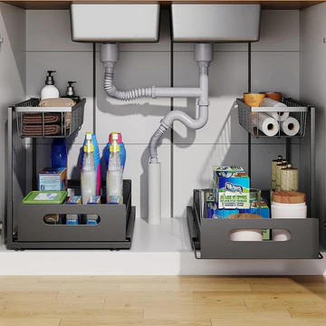 2-stufiger ausziehbarer Untertisch-Organizer