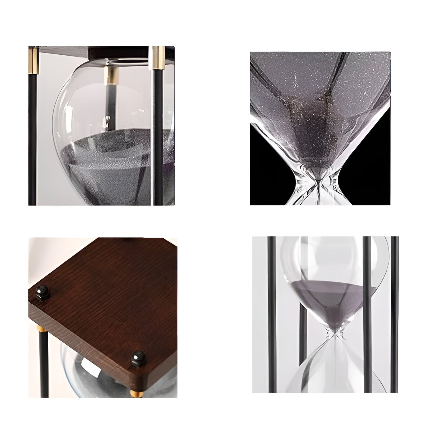 Kostenloser 60-Minuten Sanduhr – Kreatives Dekoratives Retro-Design in Schwarz | Metallrahmen mit kratzfester Basis | Karnz