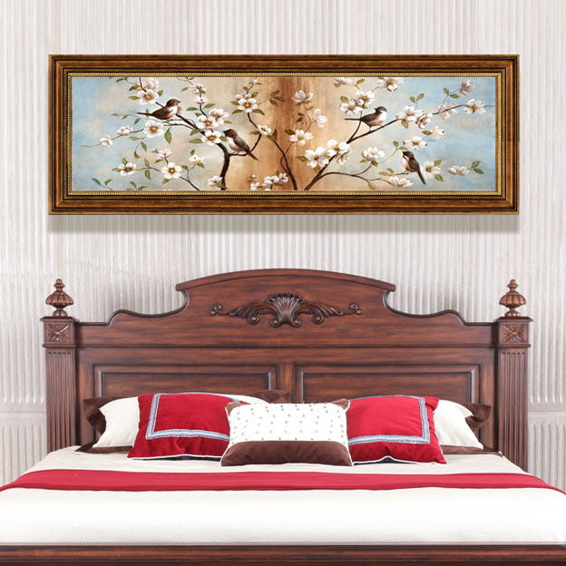 Elegante Blumenreiche Leinwand Wandkunst