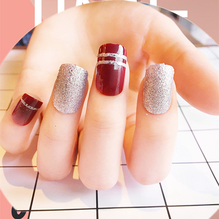 Glitzerndes strukturiertes Press-On Nagelkunst Set