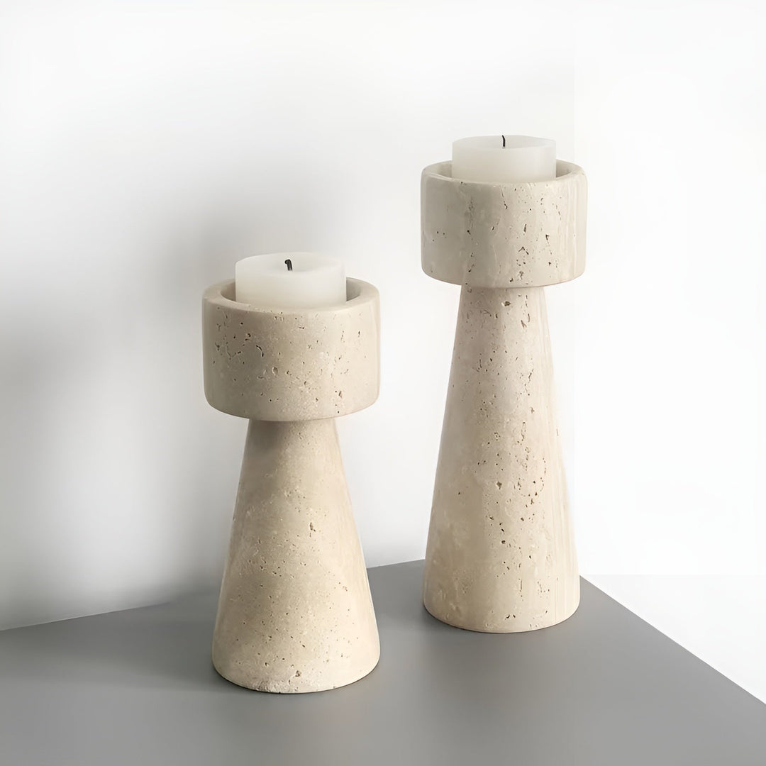 MarKarnze Kerzenhalter aus Naturstein – Elegant & Dekorativ | Poliert für TaKarnze, Hochzeiten und Wohnräume