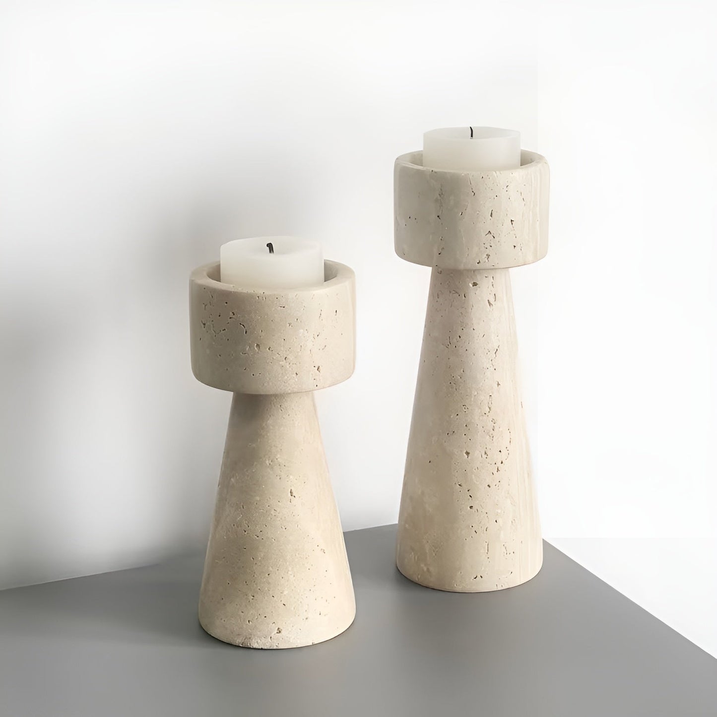 MarKarnze Kerzenhalter aus Naturstein – Elegant & Dekorativ | Poliert für TaKarnze, Hochzeiten und Wohnräume