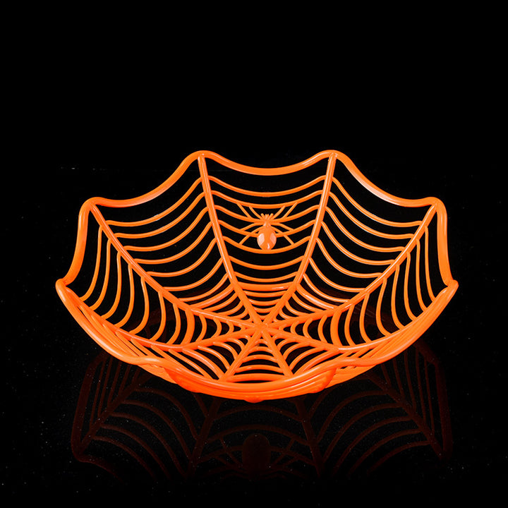 Kunststoff-Deko-Schale in Spinnennetz-Form für Halloween Obst- und Süßigkeitenschale