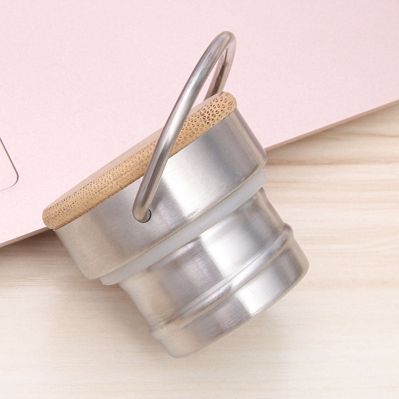 Damen Elegante Edelstahl-Trinkflasche mit nachhaltigem Holzverschluss Karnz