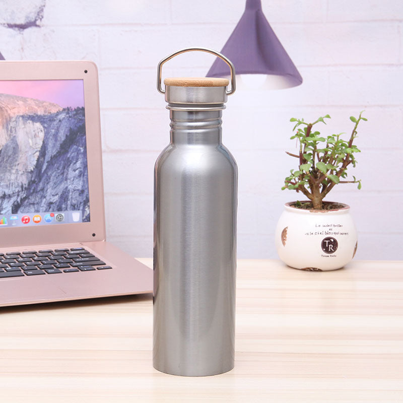 Damen Elegante Edelstahl-Trinkflasche mit nachhaltigem Holzverschluss Karnz