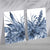 Set aus 2 Aquarell-Kunstdrucken mit blauem tropischem Blattmotiv
