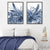 Set aus 2 gerahmten Aquarell-Kunstdrucken mit blauen tropischen Blättern