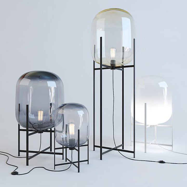 Zeitgenössisches Glas-Stehlampen-Set