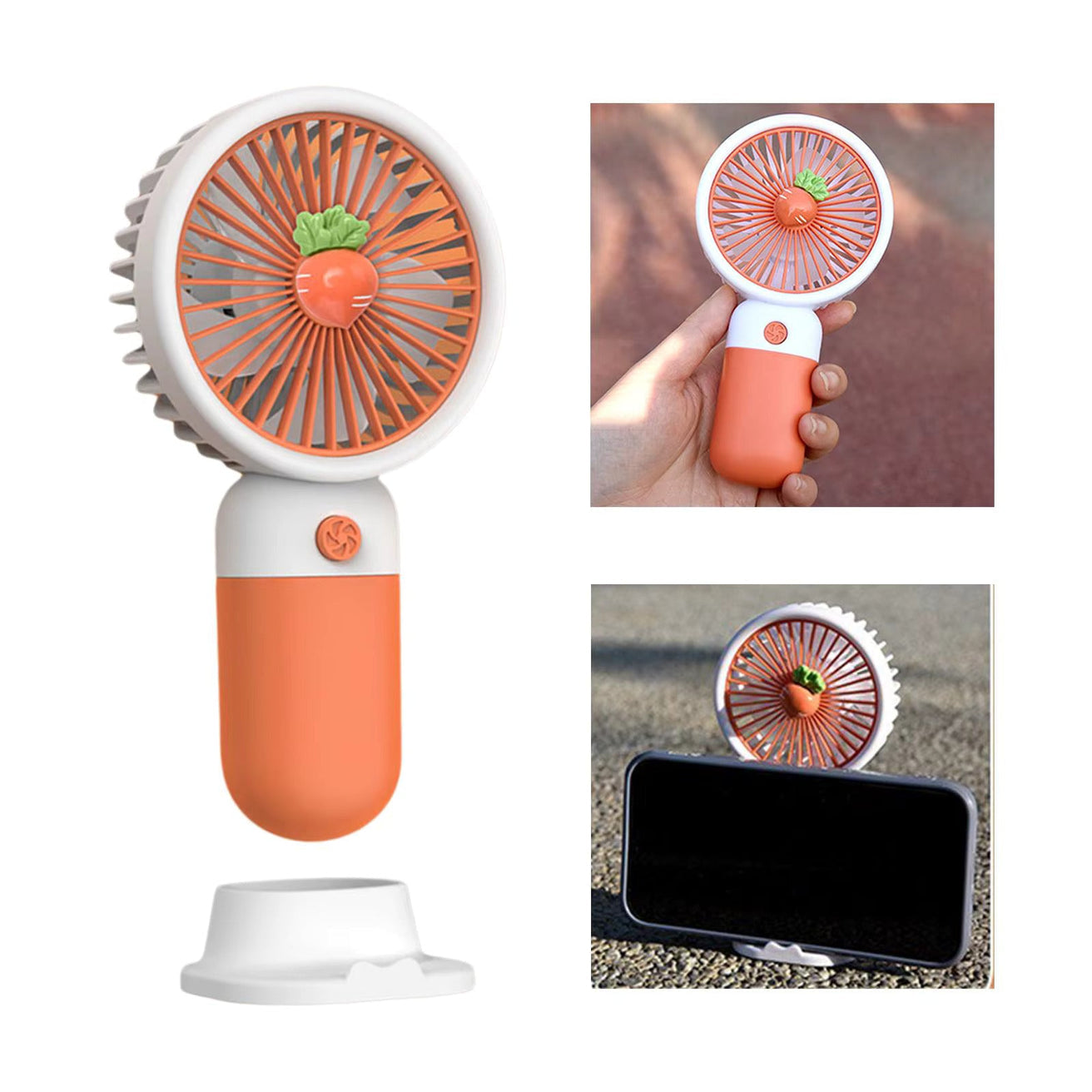 MTech Tragbarer Handventilator – Starker Wind, Geräuschlos, Wiederaufladbarer Mini-Ventilator mit Basis | Karnz