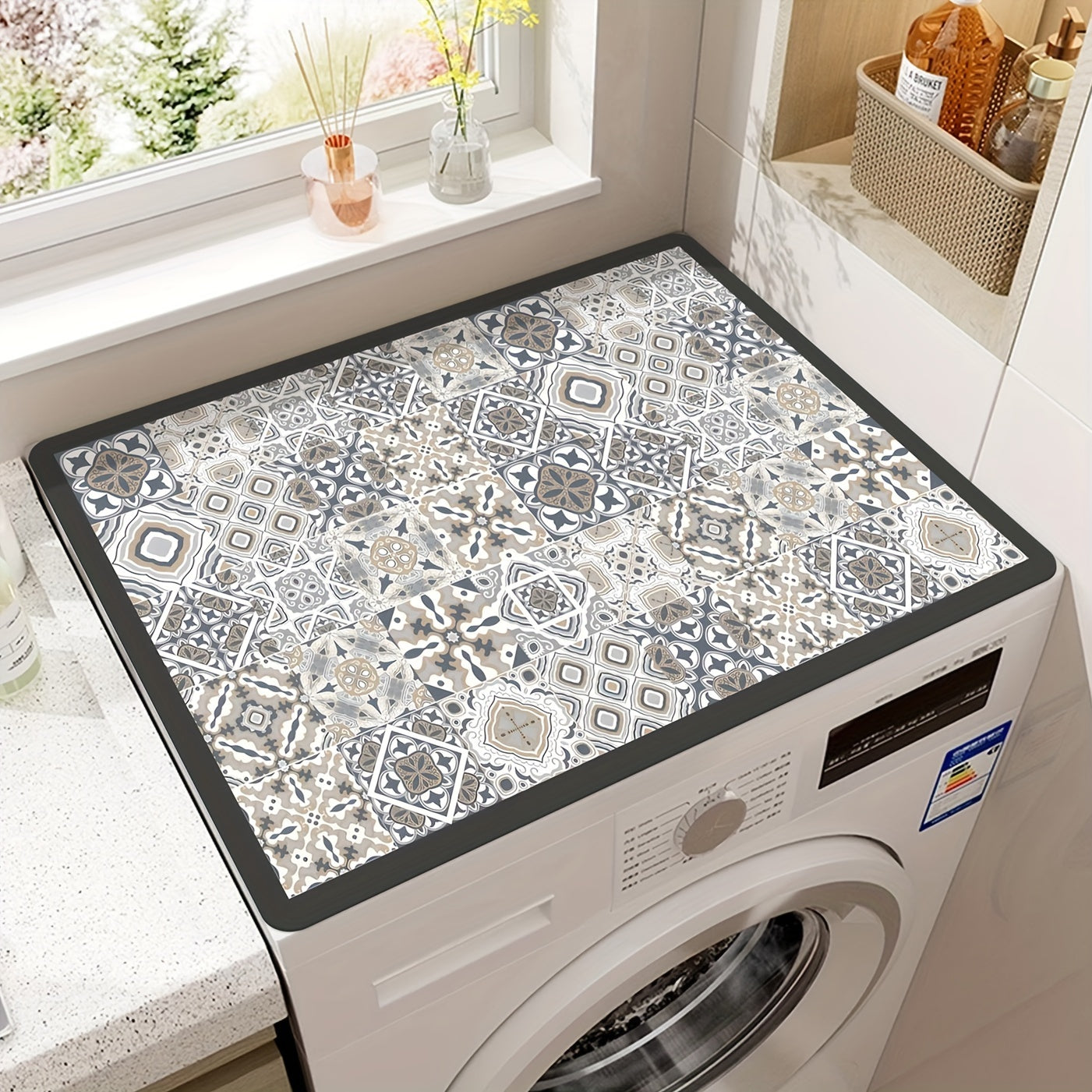Waschmaschinen-Abdeckmatte Retro-Mosaik | Karnz
