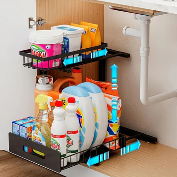 2-stufiger ausziehbarer Untertisch-Organizer