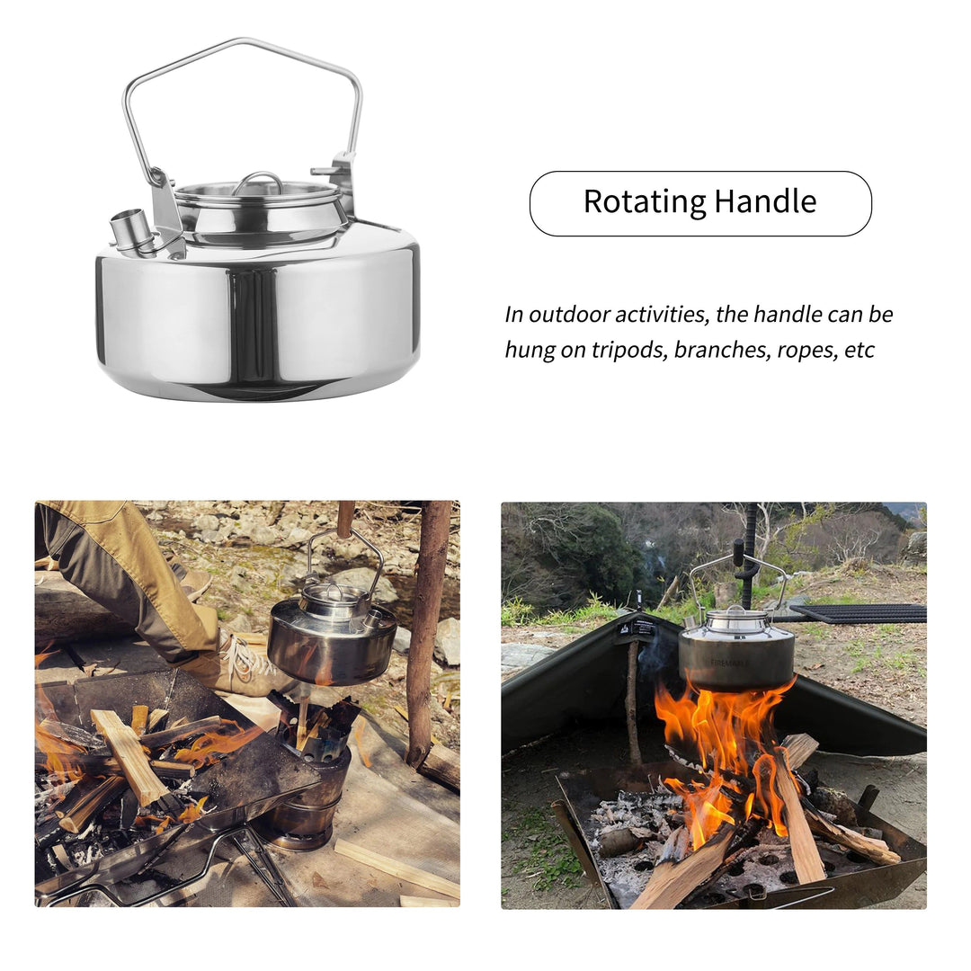 45.6oz Antarcti Edelstahl Backpacking Camping Kettle Bushcraft Gear | Karnz