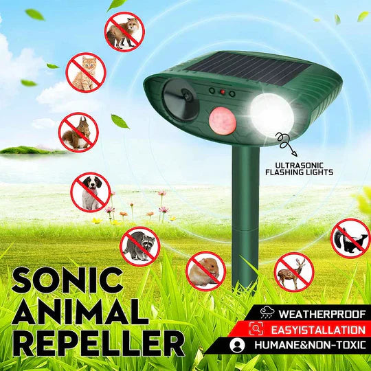 Ultraschall-Wildvertreiber – 4er-Pack, solarbetrieben – Vertreibt Rehe in 48 Stunden