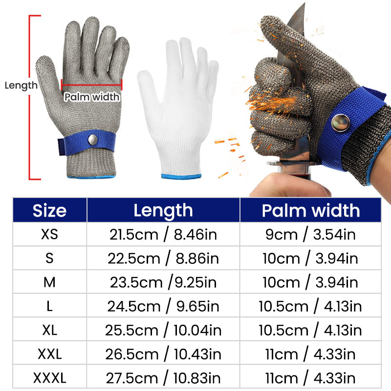 Edelstahl-Mesh-Metall-Labor-Schutzhandschuhe