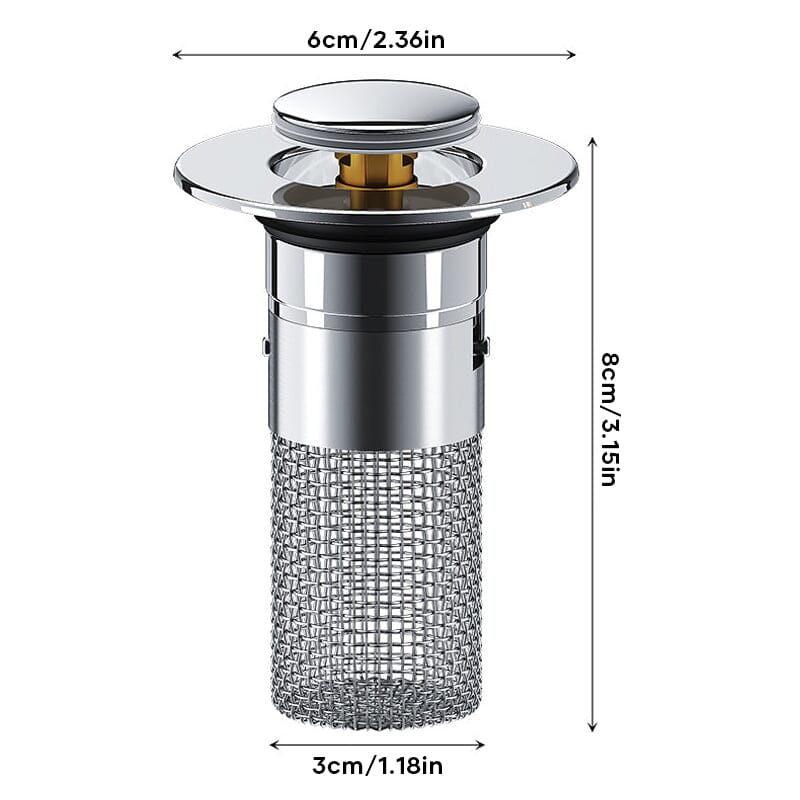 Abflussfilter Edelstahl mit Pop-up-Mechanismus | Karnz