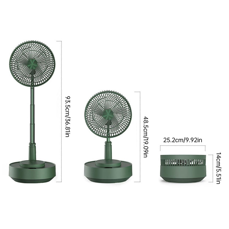 Tragbarer wiederaufladbarer teleskopischer Tischventilator mit geräuschlosem Design und höhenverstellbar | Karnz