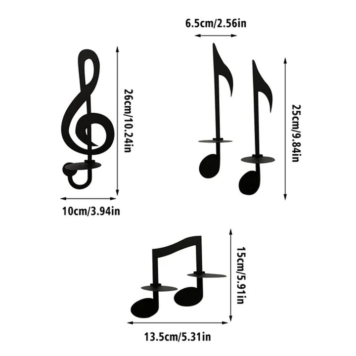 Schwarze musikalische Note Wandlampe | Karnz