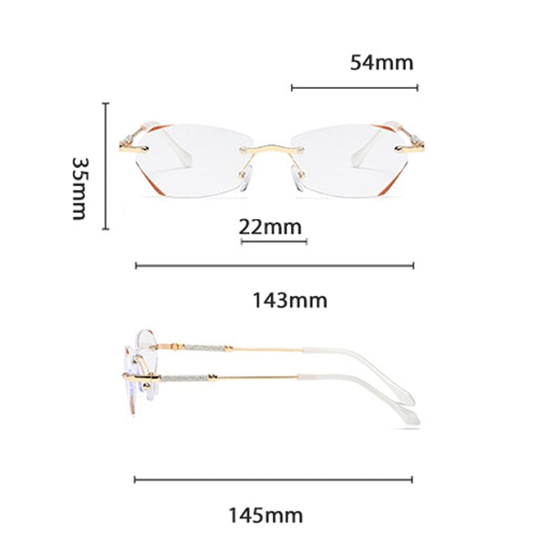 Modische randlose Anti-Blaulicht Lesebrille