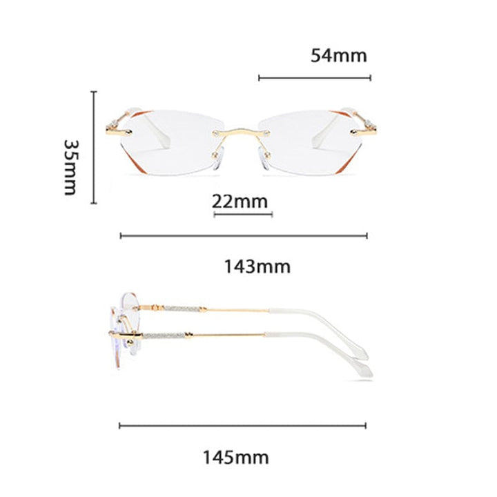 Modische randlose Anti-Blaulicht Lesebrille