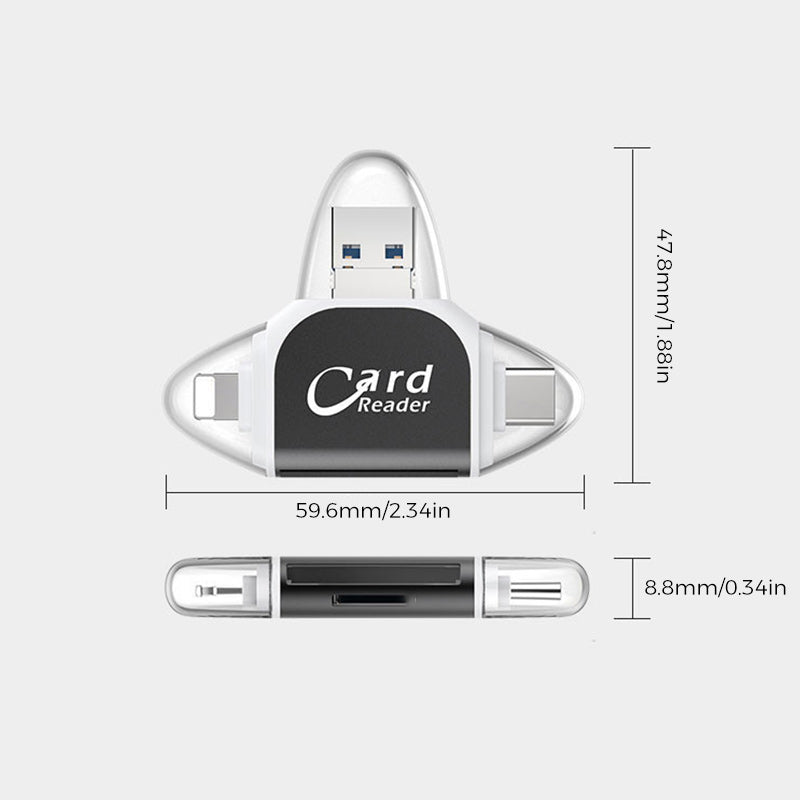 Multi-Port 4 in 1 Universeller SD TF Kartenleser | Karnz