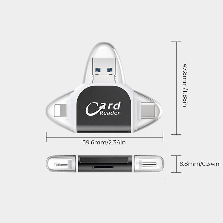 Multi-Port 4 in 1 Universeller SD TF Kartenleser | Karnz