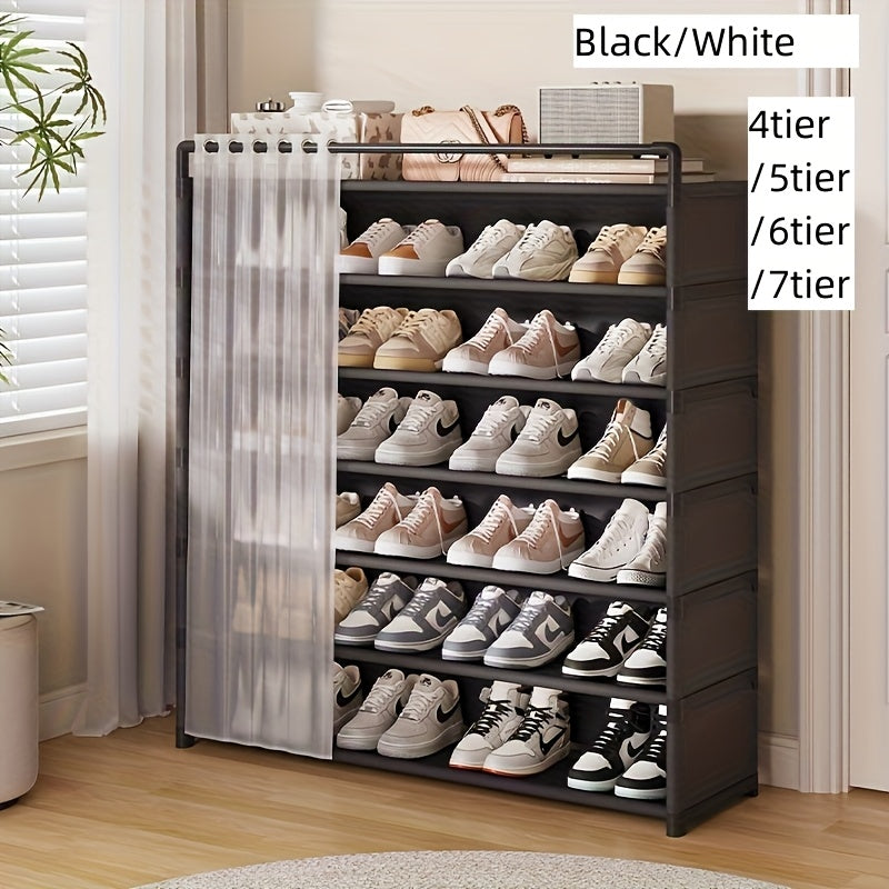 Zusammenklappbares Schuhregal mit Staubschutz 4–7 Ebenen | Karnz