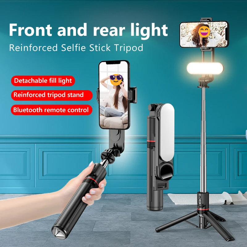 Ultra faltbar Eingebautes Beleuchtungs Selfie-Stick Stativ | Karnz