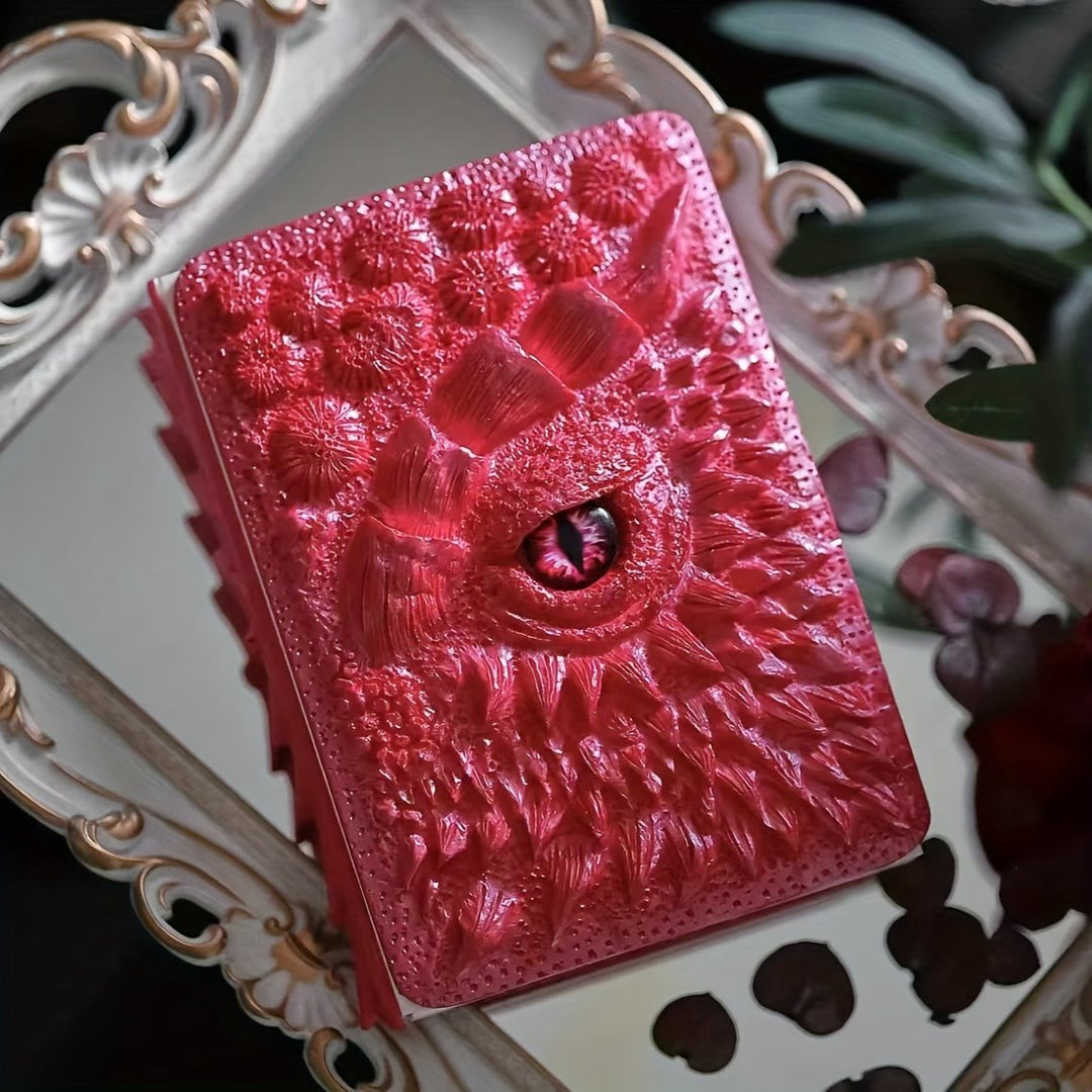 Karnz | Drachenauge 3D Prägung Journal - Handgefertigtes Harz Graviertes Notizbuch