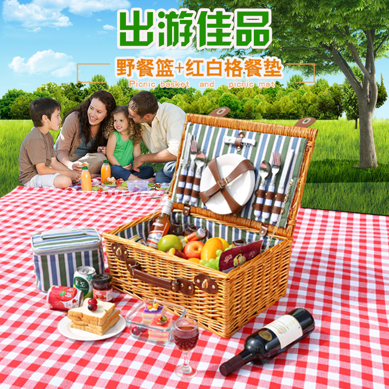 Damen Picknickkorb mit Geschirrset und Trageschultergurt Karnz