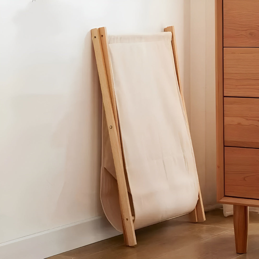Faltbarer Wäschekorb aus Holz – Robustes Holzesdesign | Dekorativ und funktional | Karnz