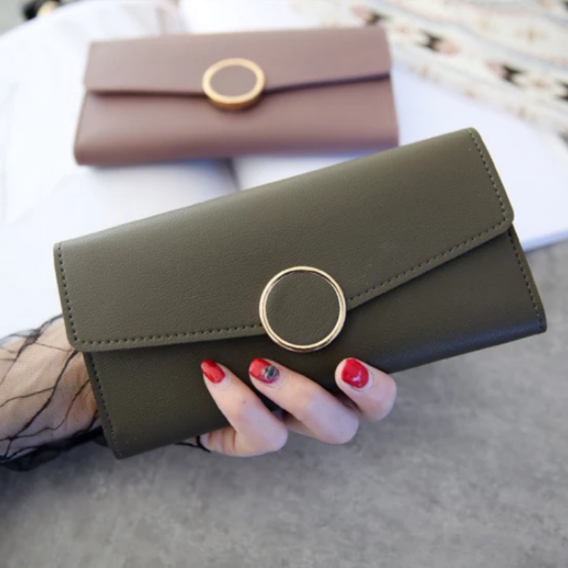 Lange Brieftasche aus PU-Leder mit Druckverschluss | Karnz