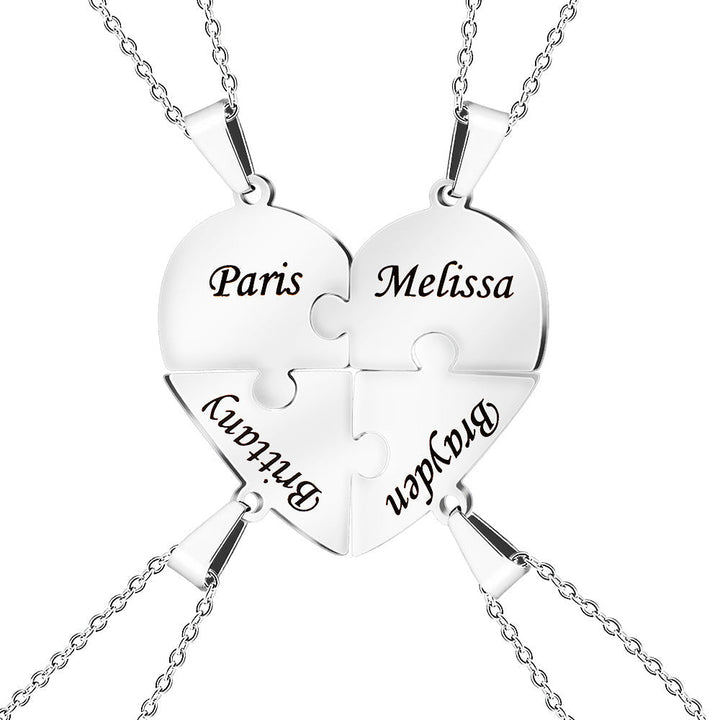Karnz | Personalisierte Familienherz-Puzzle-Halskette