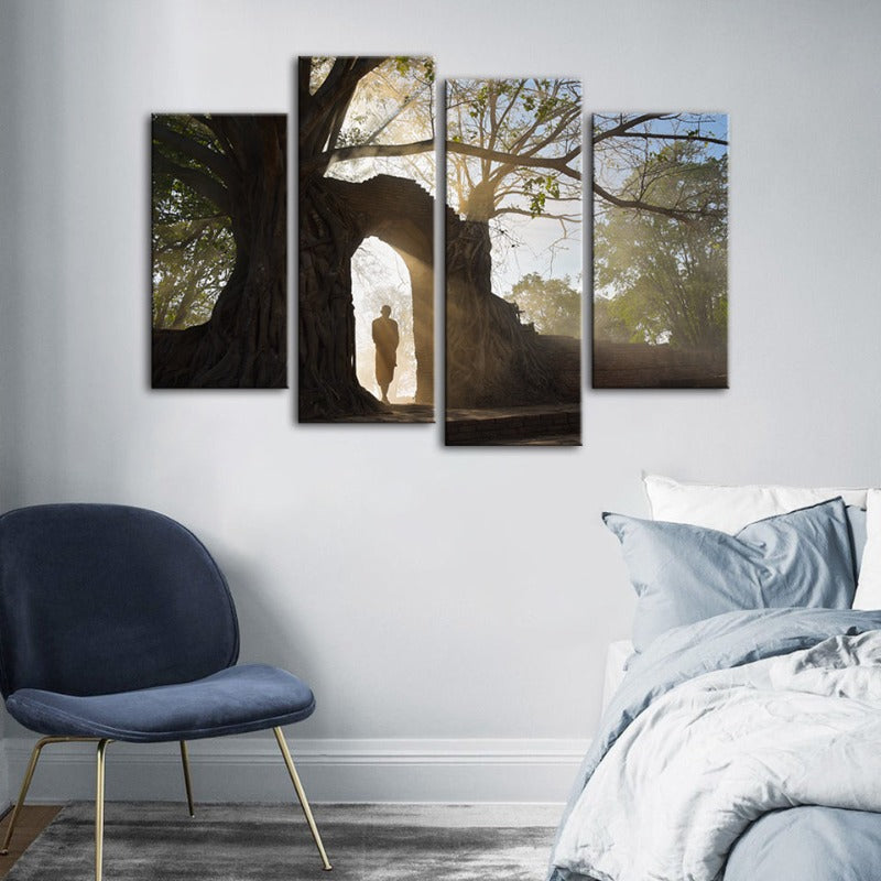 4-teilige Lone Man Nature - Leinwand Wandkunstmalerei