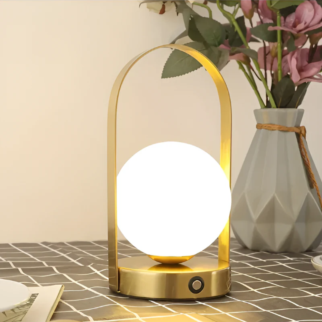 AuraLicht Drahtlose Tischlampe – Wiederaufladbare & Edelstahl Design Lampe | Karnz